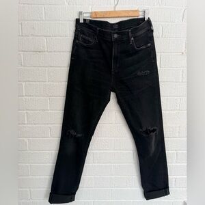 Citizens Of Humanity Black High Rise Jeans Size 29 Distressed Skinny
